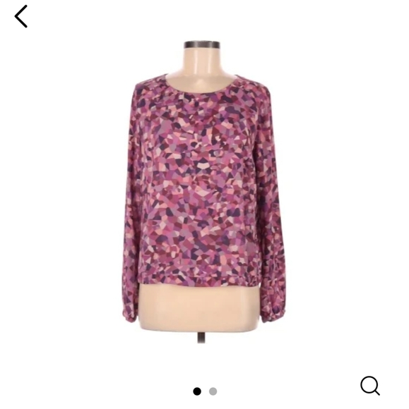 Cabi women's Top Kaleidoscope Mosaic Tie Neck blouse - Picture 7 of 10